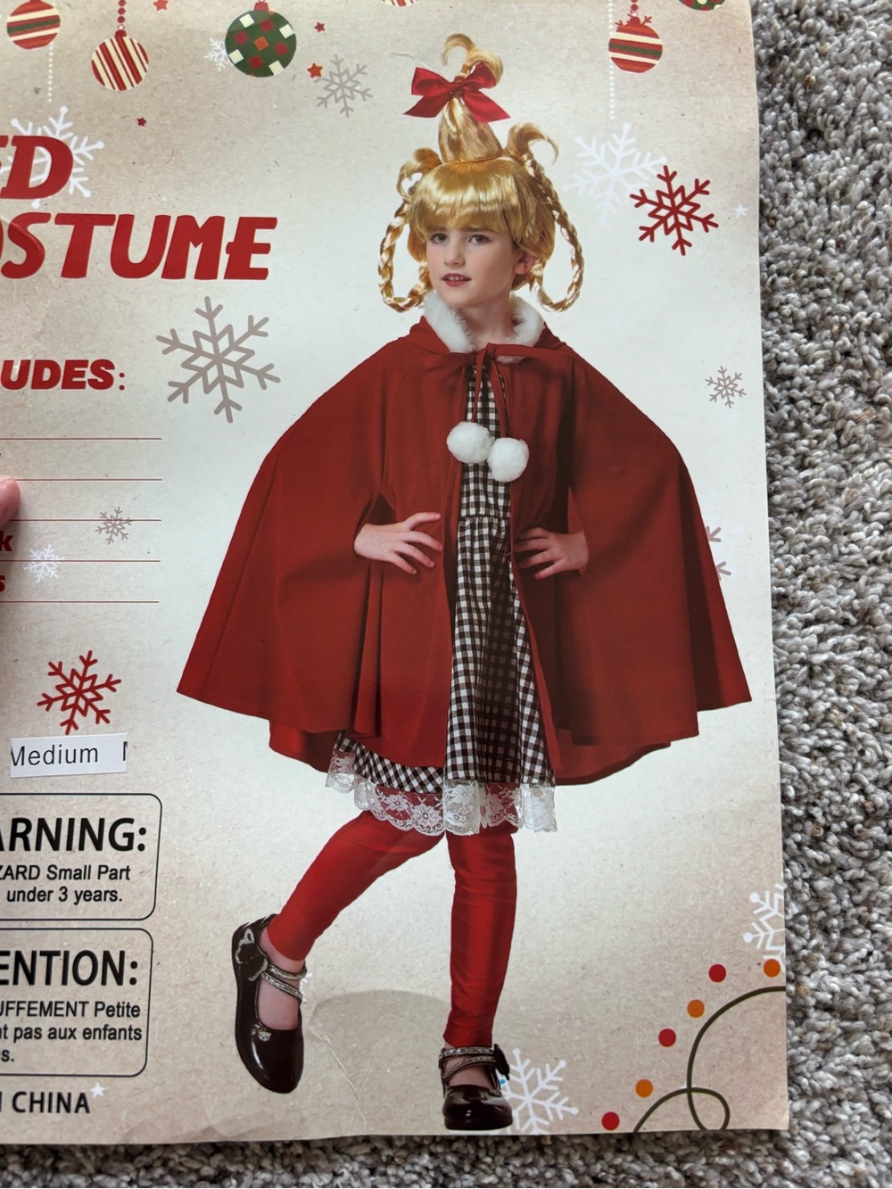 Cindy Lou Who Inspired Christmas Whoville Child Costume 5-Pc Set M 7-8